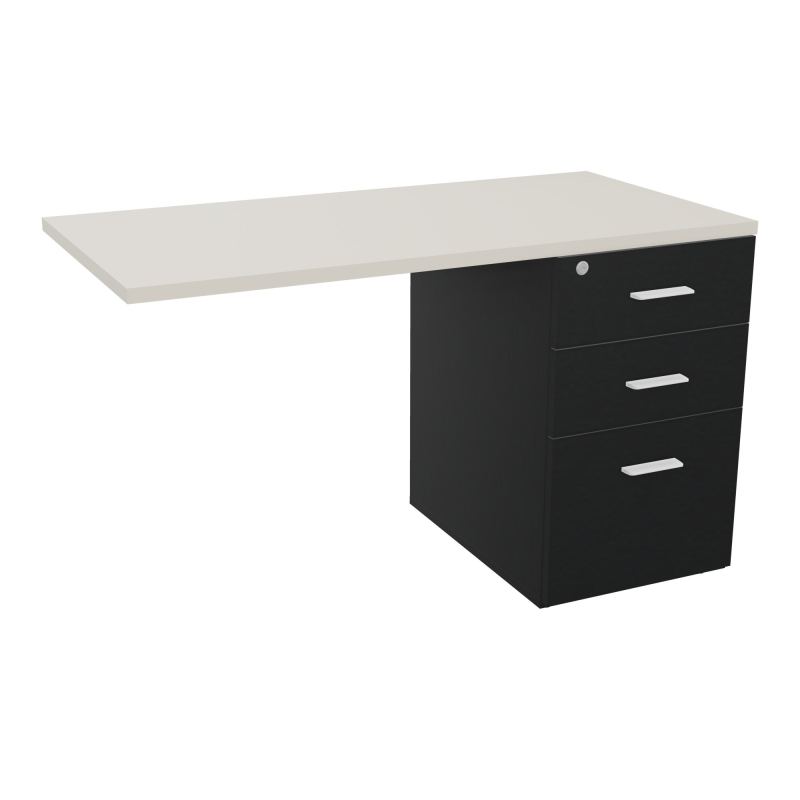 RETOUR SUR CAISSON HAUTEUR BUREAU P60XL120 - 3 TIROIRS DONT 1DS TOP EP25MM R9 N5 SO