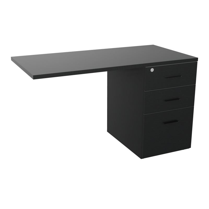 RETOUR SUR CAISSON HAUTEUR BUREAU P60XL120 - 3 TIROIRS DONT 1DS TOP EP25MM R9 R9 SG