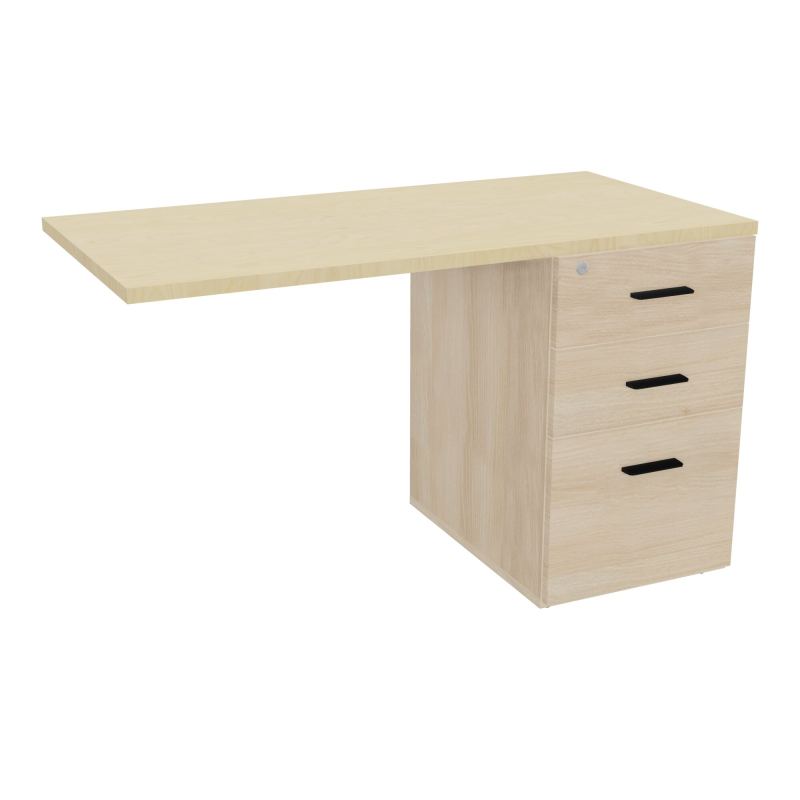 RETOUR SUR CAISSON HAUTEUR BUREAU P60XL120 - 3 TIROIRS DONT 1DS TOP EP25MM RZ N8 SG