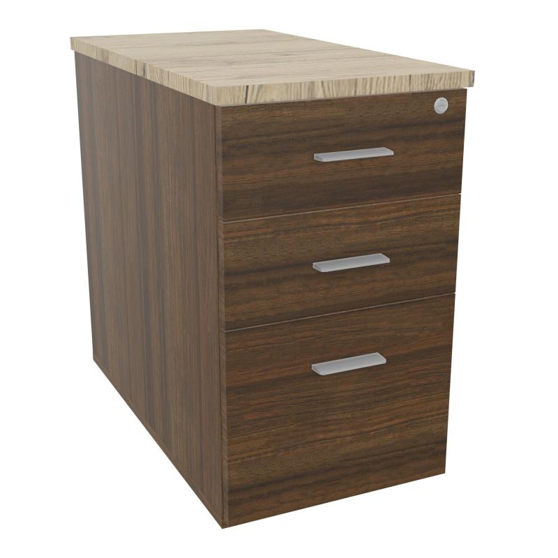 EXTENSION SUR CAISSON HAUTEUR P80XL43,2 cm - 3 TIROIRS DONT 1DS TOP EP25MM N6 R3 SB
