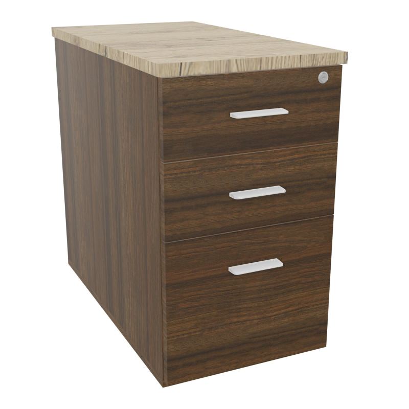 EXTENSION SUR CAISSON HAUTEUR P80XL43,2 cm - 3 TIROIRS DONT 1DS TOP EP25MM N6 R3 SO