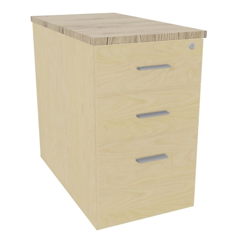 EXTENSION SUR CAISSON HAUTEUR P80XL43,2 cm - 3 TIROIRS DONT 1DS TOP EP25MM N8 R3 SB