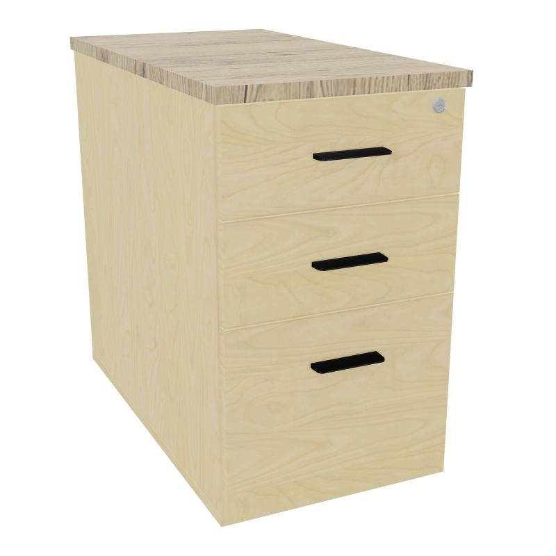 EXTENSION SUR CAISSON HAUTEUR P80XL43,2 cm - 3 TIROIRS DONT 1DS TOP EP25MM N8 R3 SG