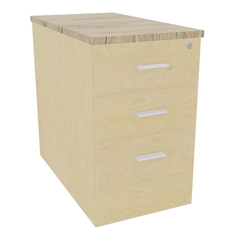 EXTENSION SUR CAISSON HAUTEUR P80XL43,2 cm - 3 TIROIRS DONT 1DS TOP EP25MM N8 R3 SO