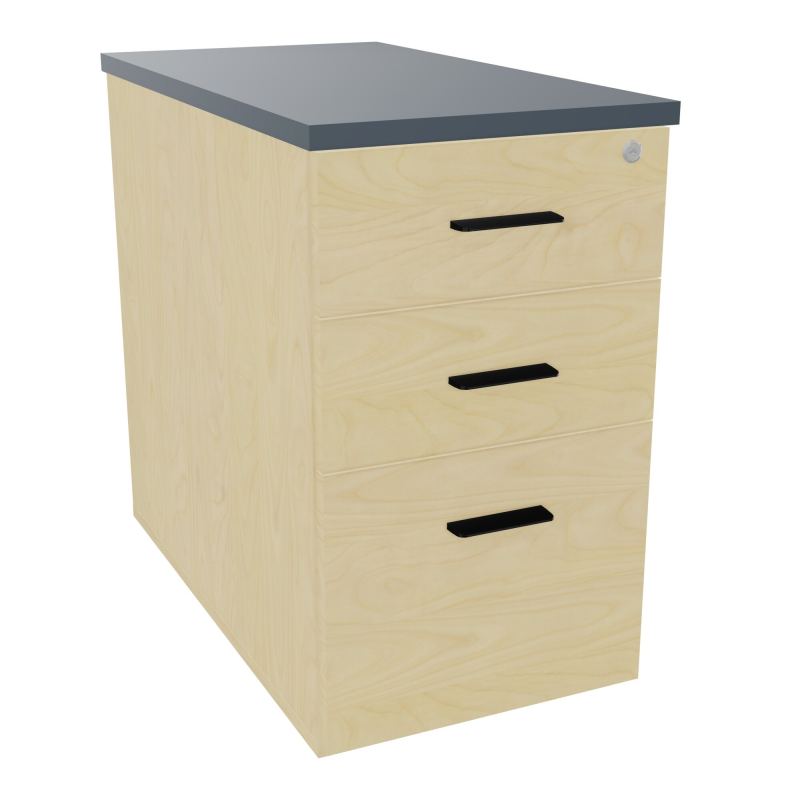 EXTENSION SUR CAISSON HAUTEUR P80XL43,2 cm - 3 TIROIRS DONT 1DS TOP EP25MM N8 R6 SG