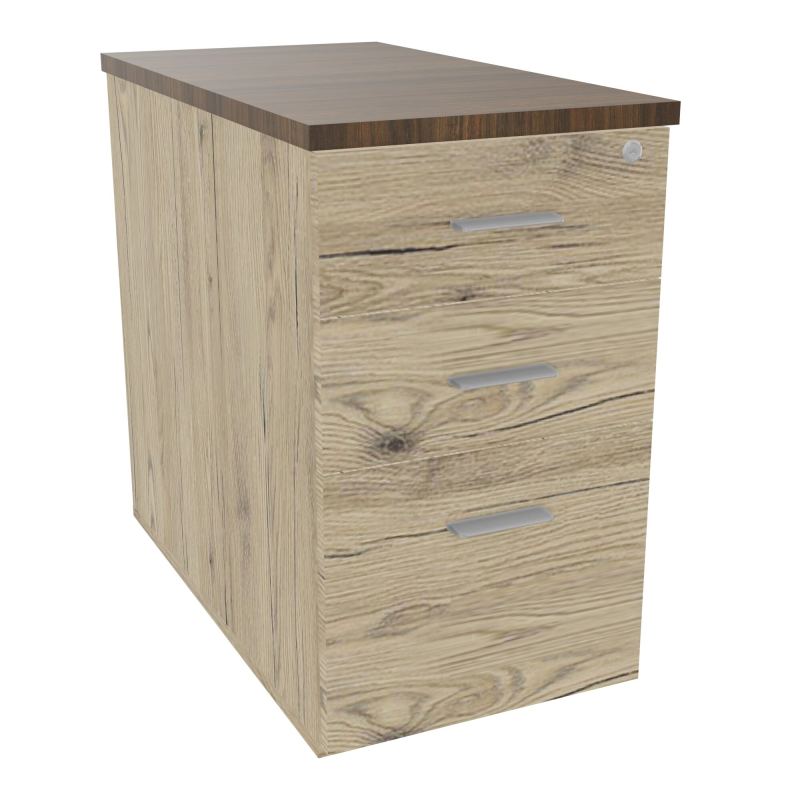 EXTENSION SUR CAISSON HAUTEUR P80XL43,2 cm - 3 TIROIRS DONT 1DS TOP EP25MM R3 N6 SB