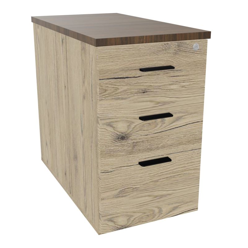EXTENSION SUR CAISSON HAUTEUR P80XL43,2 cm - 3 TIROIRS DONT 1DS TOP EP25MM R3 N6 SG