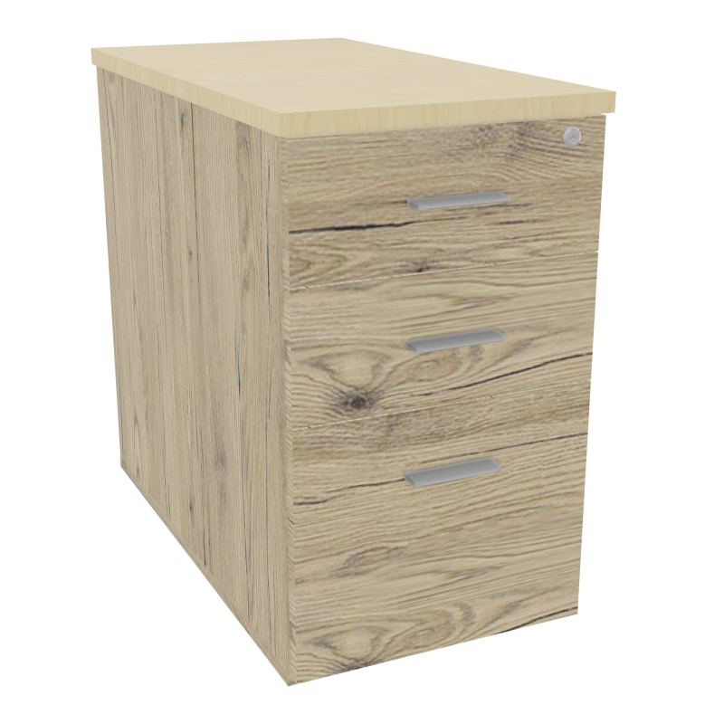 EXTENSION SUR CAISSON HAUTEUR P80XL43,2 cm - 3 TIROIRS DONT 1DS TOP EP25MM R3 N8 SB