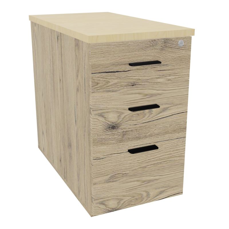 EXTENSION SUR CAISSON HAUTEUR P80XL43,2 cm - 3 TIROIRS DONT 1DS TOP EP25MM R3 N8 SG