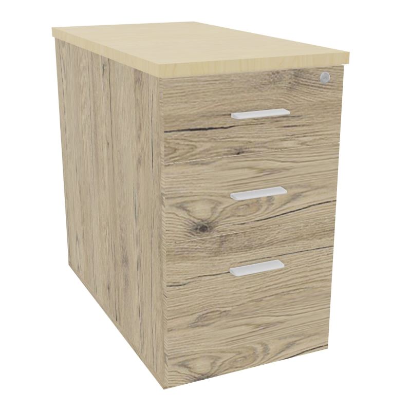 EXTENSION SUR CAISSON HAUTEUR P80XL43,2 cm - 3 TIROIRS DONT 1DS TOP EP25MM R3 N8 SO