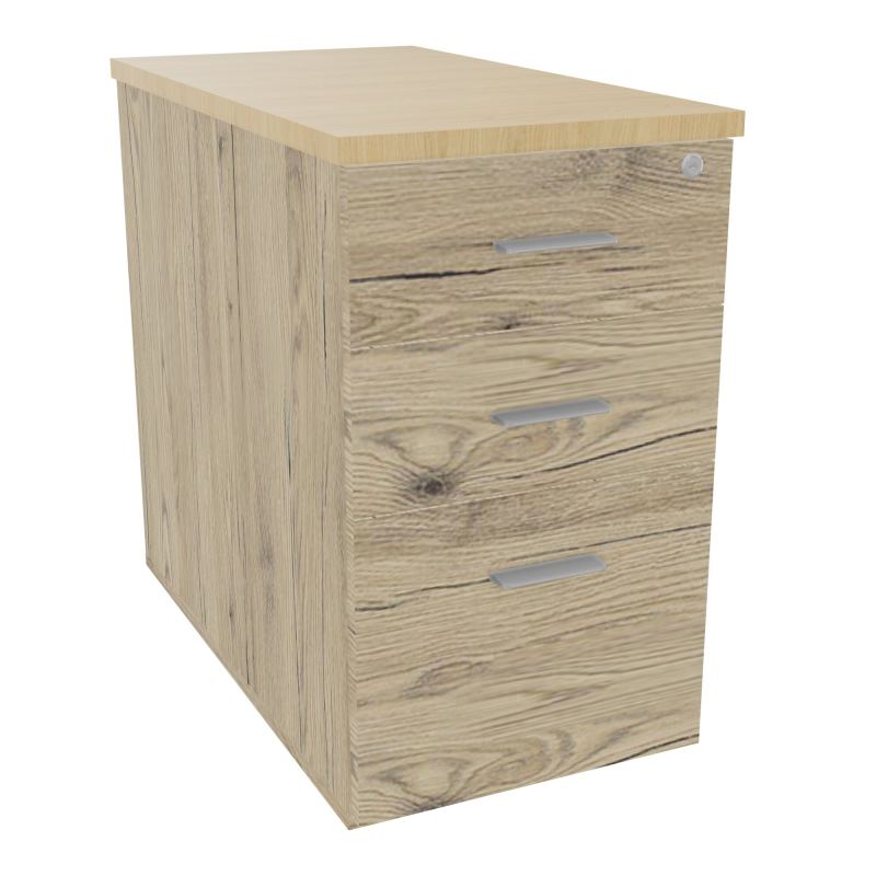 EXTENSION SUR CAISSON HAUTEURP80XL43,2 cm - 3 TIROIRS DONT 1DS TOP EP25MM R3 R1 SB