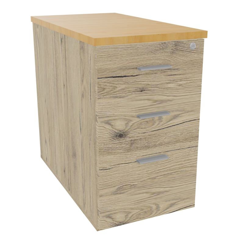 EXTENSION SUR CAISSON HAUTEUR P80XL43,2 cm - 3 TIROIRS DONT 1DS TOP EP25MM R3 R5 SB