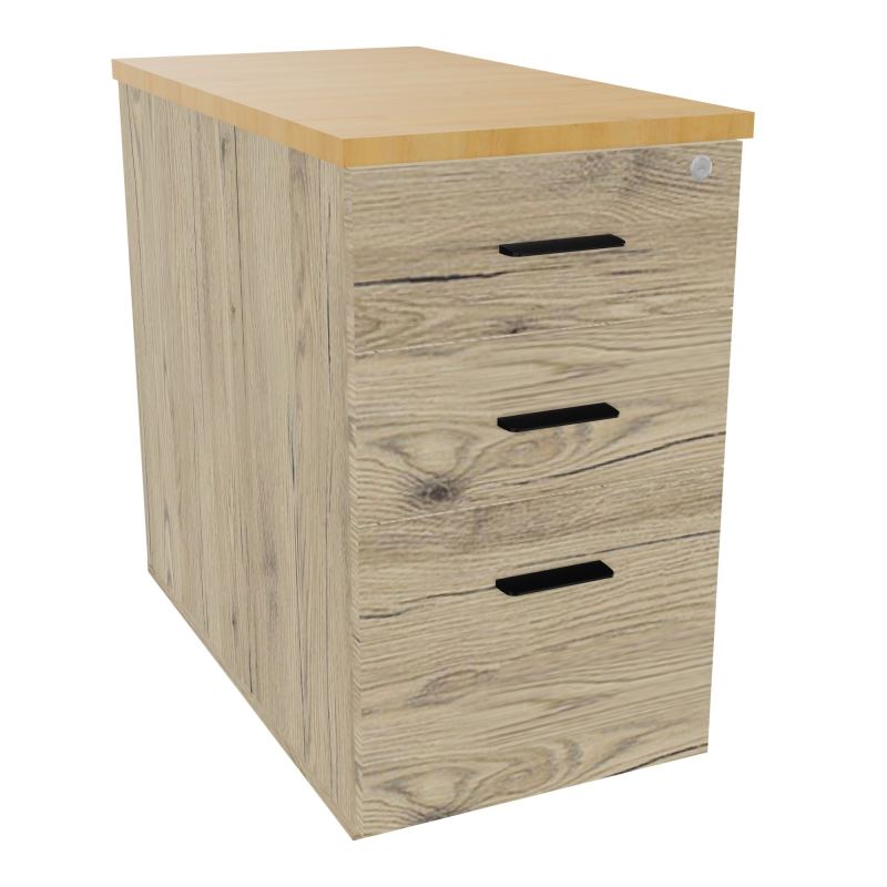 EXTENSION SUR CAISSON HAUTEUR P80XL43,2 cm - 3 TIROIRS DONT 1DS TOP EP25MM R3 R5 SG