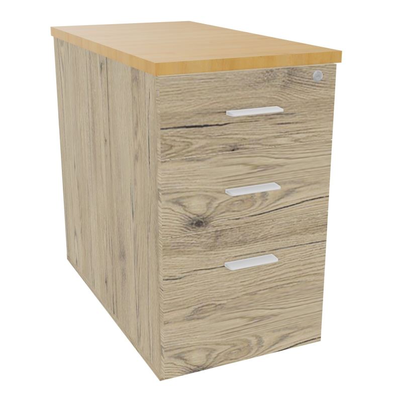 EXTENSION SUR CAISSON HAUTEUR P80XL43,2 cm - 3 TIROIRS DONT 1DS TOP EP25MM R3 R5 SO