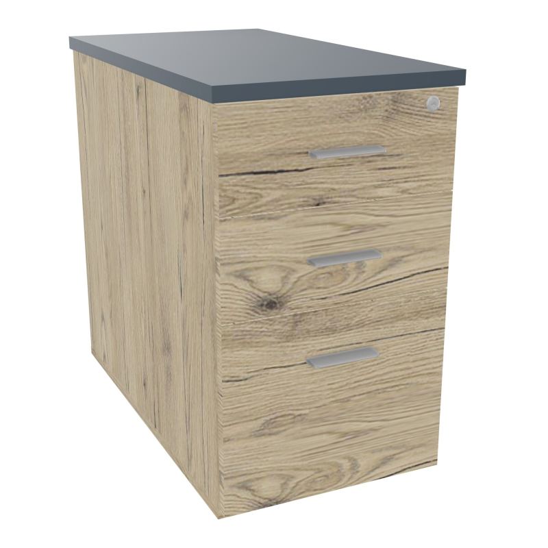 EXTENSION SUR CAISSON HAUTEUR P80XL43,2 cm - 3 TIROIRS DONT 1DS TOP EP25MM R3 R6 SB