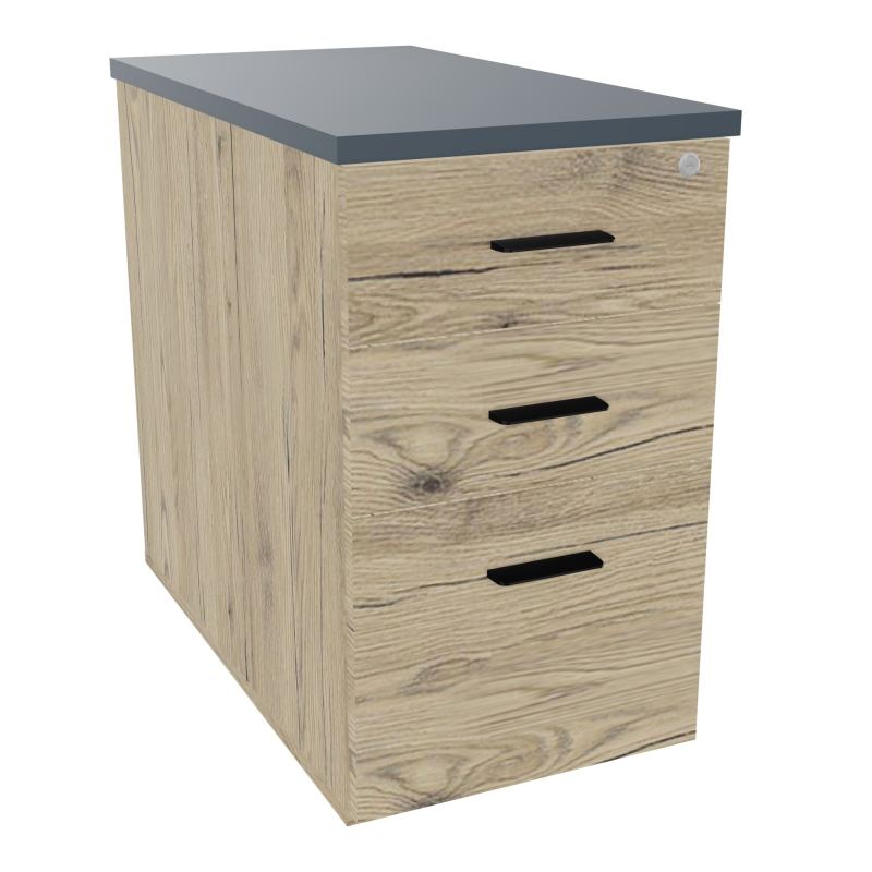 EXTENSION SUR CAISSON HAUTEUR P80XL43,2 cm - 3 TIROIRS DONT 1DS TOP EP25MM R3 R6 SG