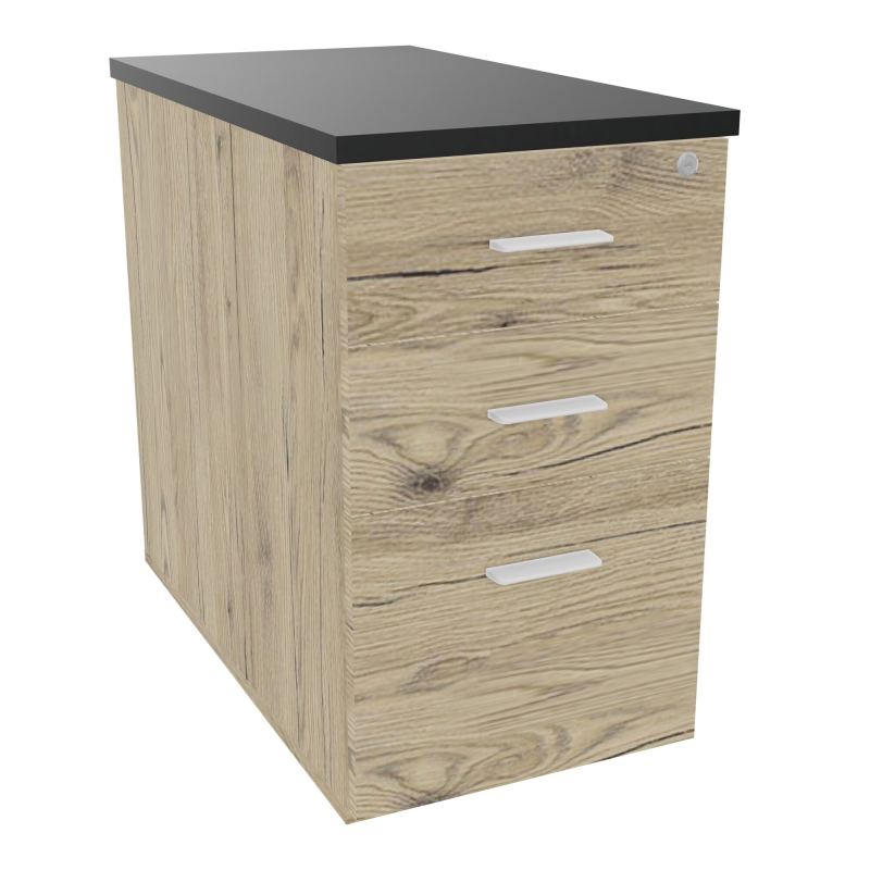 EXTENSION SUR CAISSON HAUTEUR P80XL43,2 cm - 3 TIROIRS DONT 1DS TOP EP25MM R3 R9 SO