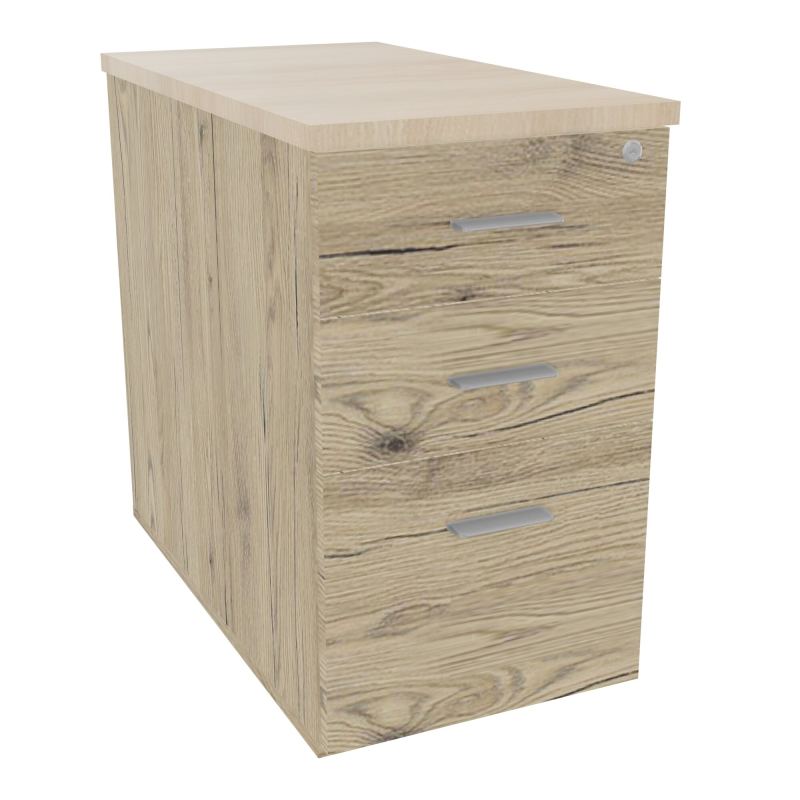 EXTENSION SUR CAISSON HAUTEUR P80XL43,2 cm - 3 TIROIRS DONT 1DS TOP EP25MM R3 RZ SB