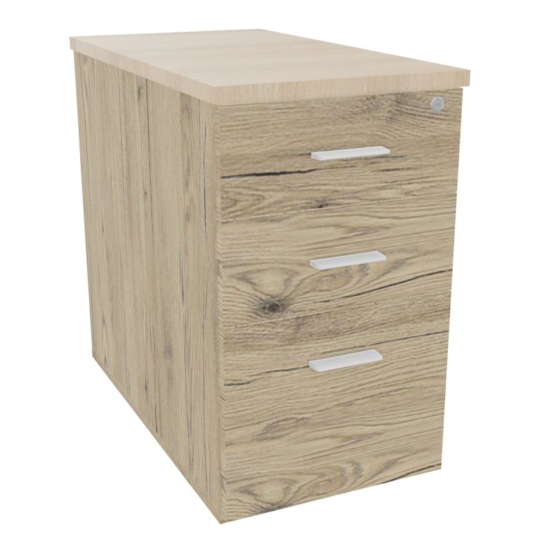 EXTENSION SUR CAISSON HAUTEUR P80XL43,2 cm - 3 TIROIRS DONT 1DS TOP EP25MM R3 RZ SO