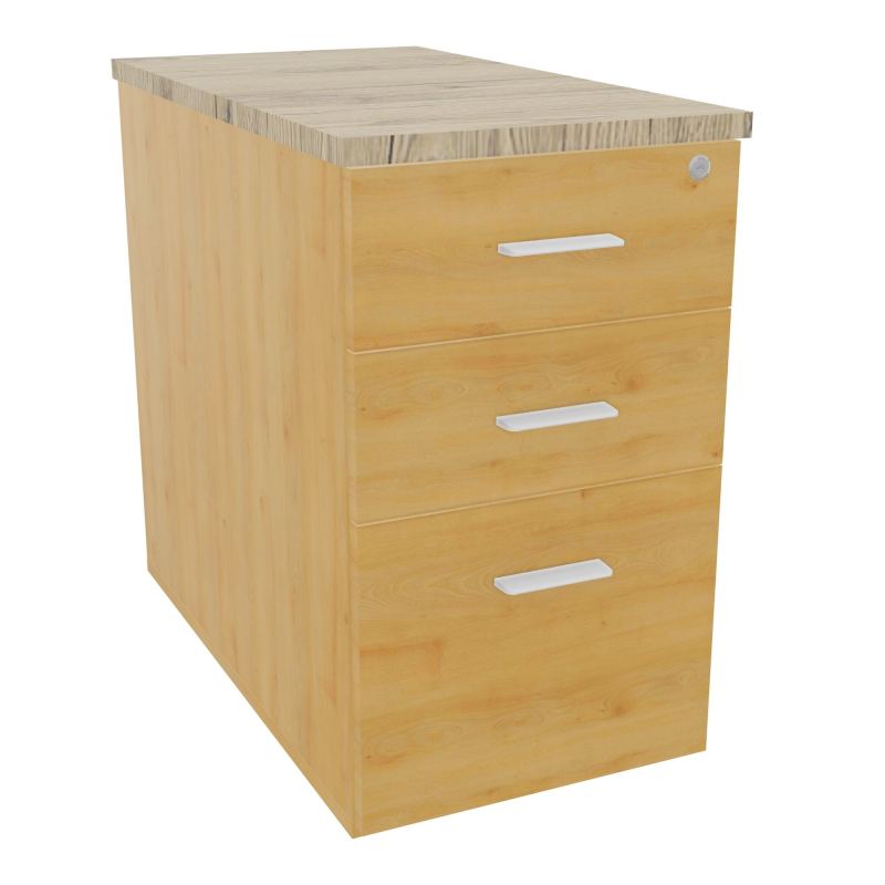 EXTENSION SUR CAISSON HAUTEUR P80XL43,2 cm - 3 TIROIRS DONT 1DS TOP EP25MM R5 R3 SO