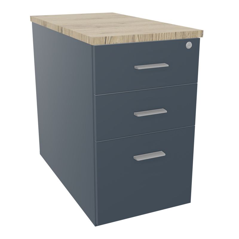 EXTENSION SUR CAISSON HAUTEUR P80XL43,2 cm - 3 TIROIRS DONT 1DS TOP EP25MM R6 R3 SB