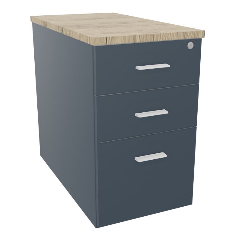 EXTENSION SUR CAISSON HAUTEUR P80XL43,2 cm - 3 TIROIRS DONT 1DS TOP EP25MM R6 R3 SO