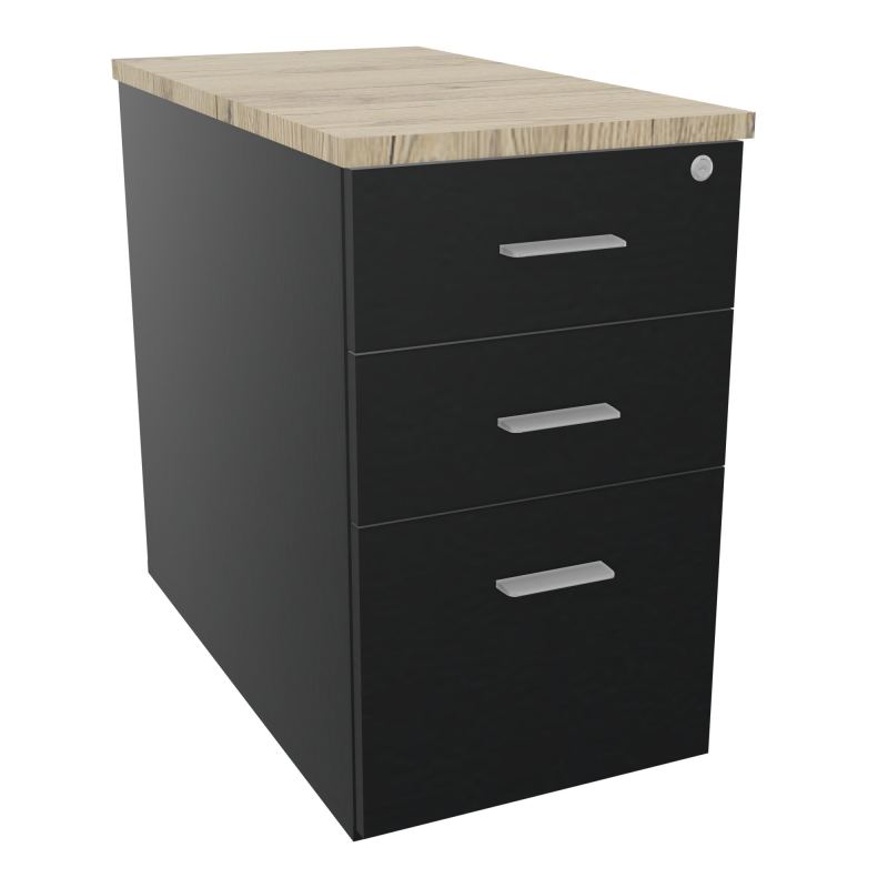 EXTENSION SUR CAISSON HAUTEUR P80XL43,2 cm - 3 TIROIRS DONT 1DS TOP EP25MM R9 R3 SB