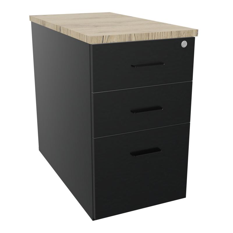 EXTENSION SUR CAISSON HAUTEUR P80XL43,2 cm - 3 TIROIRS DONT 1DS TOP EP25MM R9 R3 SG