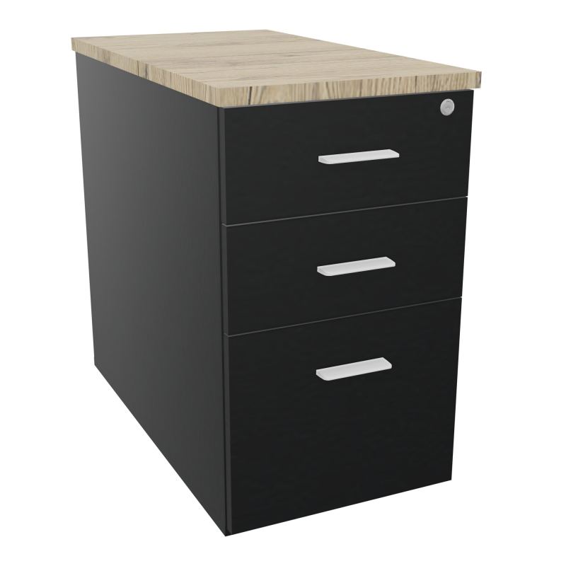 EXTENSION SUR CAISSON HAUTEUR P80XL43,2 cm - 3 TIROIRS DONT 1DS TOP EP25MM R9 R3 SO