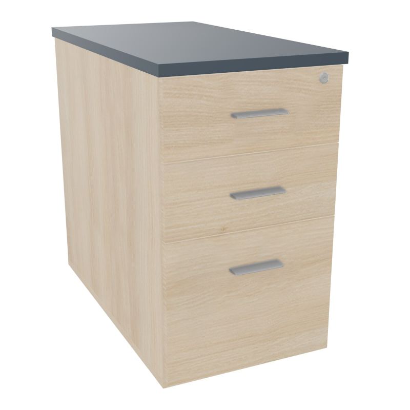 EXTENSION SUR CAISSON HAUTEUR P80XL43,2 cm - 3 TIROIRS DONT 1DS TOP EP25MM RZ R6 SB