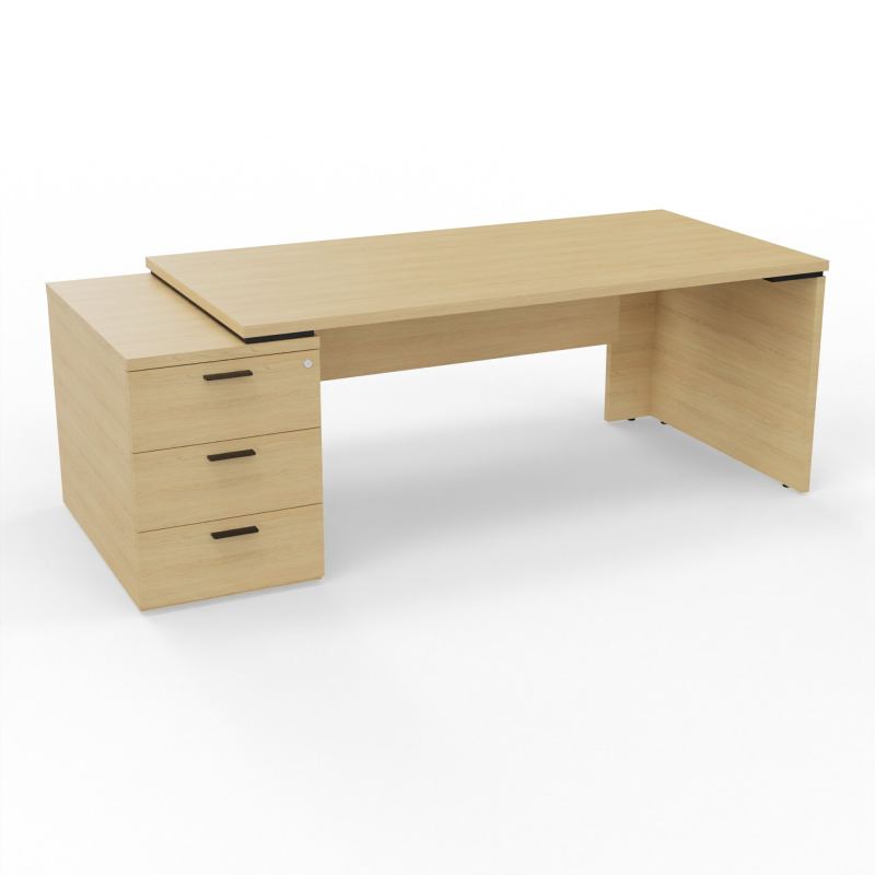 KARA BUREAU RECT. P90X180 + CAISSON 3T A GAUCHE PRE PERCE OBT X 2 FRONTAL