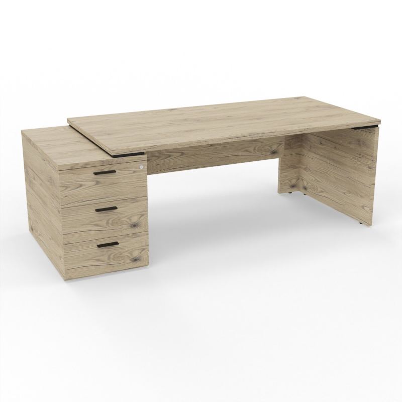 KARA BUREAU RECT. P90X180 + CAISSON 3T A GAUCHE PRE PERCE OBT X 2 FRONTAL