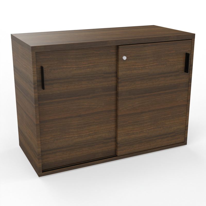 KARA ARMOIRE 2P COULISSANTES H73,5 CM FOND NICHES EN NOIR