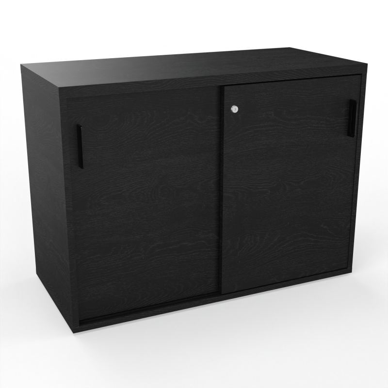KARA ARMOIRE 2P COULISSANTESH73,5 CM FOND NICHES EN NOIR