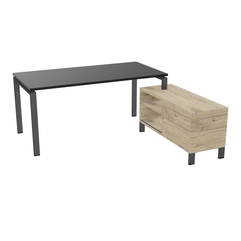 RIO BUREAU RECT. 178X168 PL 160X80 OBT + RET PORT A DROITE SIMPLE ACCES  RK SC R3
