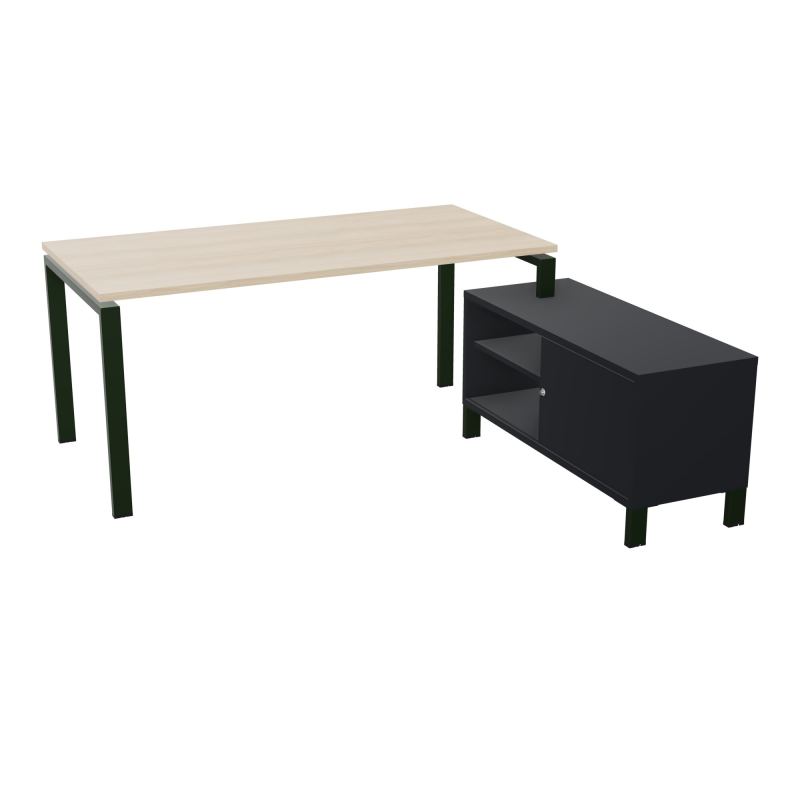 RIO BUREAU RECT. 178X168 PL 160X80 OBT + RET PORT A DROITE SIMPLE ACCES  RZ ST R9