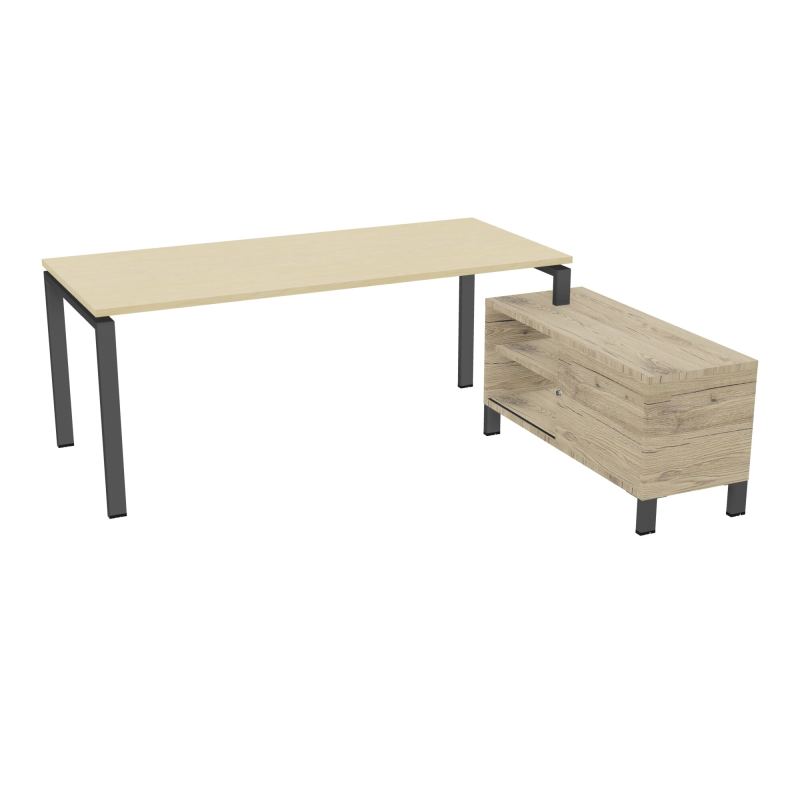 RIO BUREAU RECT. 198X168 PL 180X80 OBT + RET PORT A DROITE SIMPLE ACCES  N8 SC R3