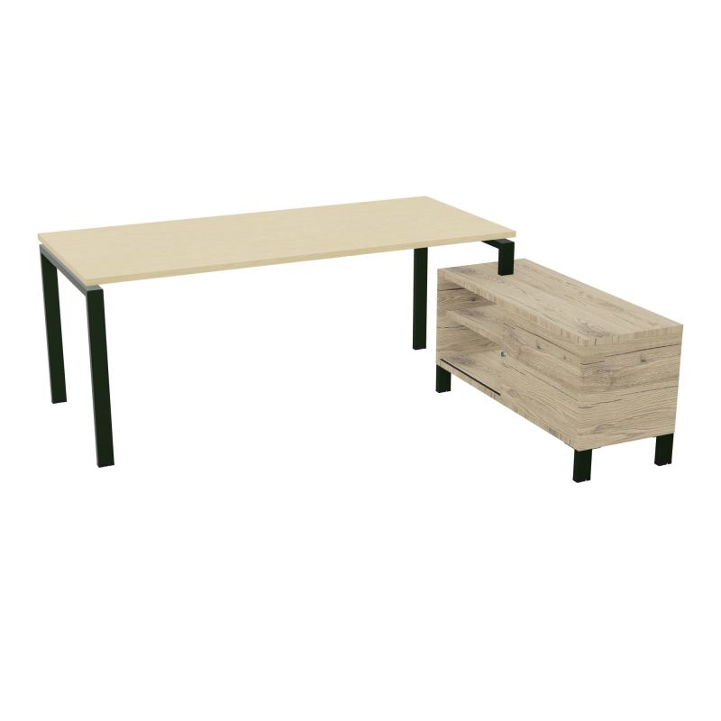 RIO BUREAU RECT. 198X168 PL 180X80 OBT + RET PORT A DROITE SIMPLE ACCES  N8 ST R3
