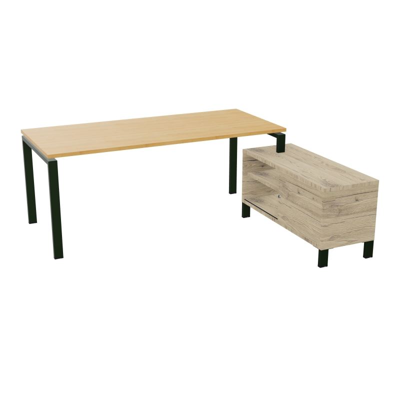 RIO BUREAU RECT. 198X168 PL 180X80 OBT + RET PORT A DROITE SIMPLE ACCES  R5 ST R3
