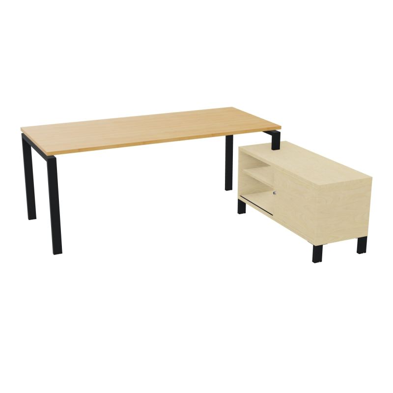 RIO BUREAU RECT. 198X168 PL 180X80 OBT + RET PORT A DROITE SIMPLE ACCES  R5 ZP N8
