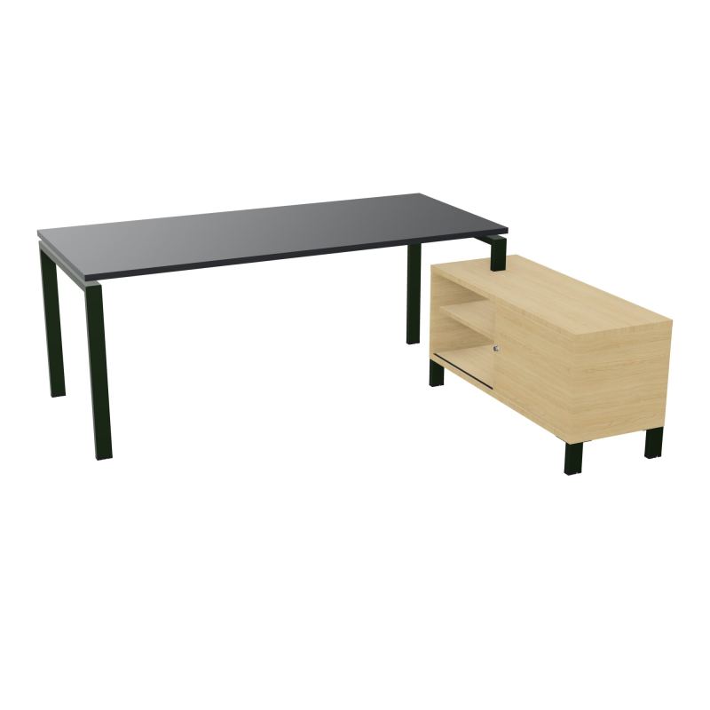RIO BUREAU RECT. 198X168 PL 180X80 OBT + RET PORT A DROITE SIMPLE ACCES  R9 ST R1