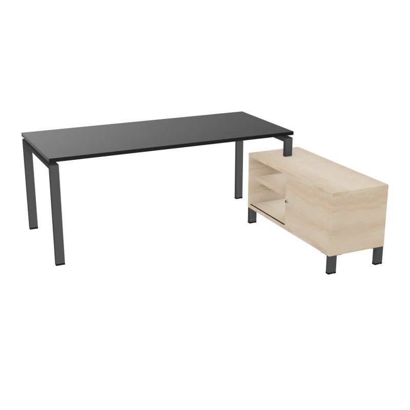 RIO BUREAU RECT. 198X168 PL 180X80 OBT + RET PORT A DROITE SIMPLE ACCES  RK SC RZ
