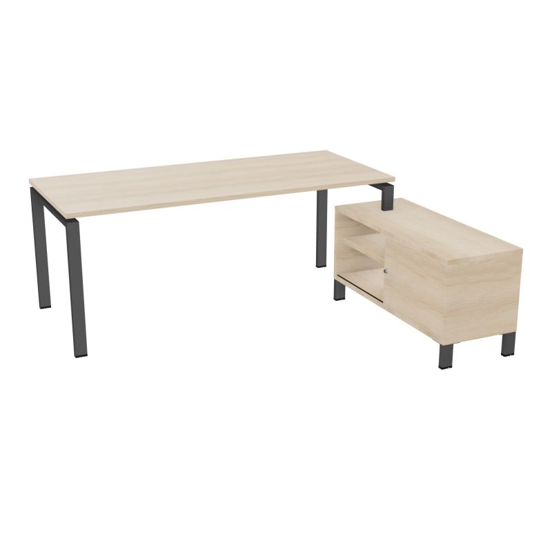 RIO BUREAU RECT. 198X168 PL 180X80 OBT + RET PORT A DROITE SIMPLE ACCES  RZ SC RZ