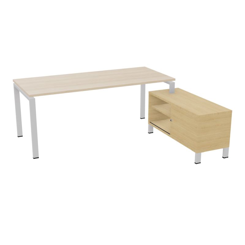 RIO BUREAU RECT. 198X168 PL 180X80 OBT + RET PORT A DROITE SIMPLE ACCES  RZ SD R1