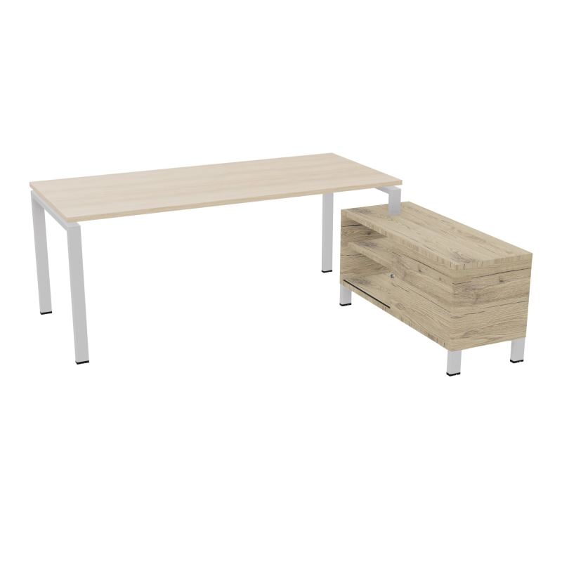 RIO BUREAU RECT. 198X168 PL 180X80 OBT + RET PORT A DROITE SIMPLE ACCES  RZ SD R3