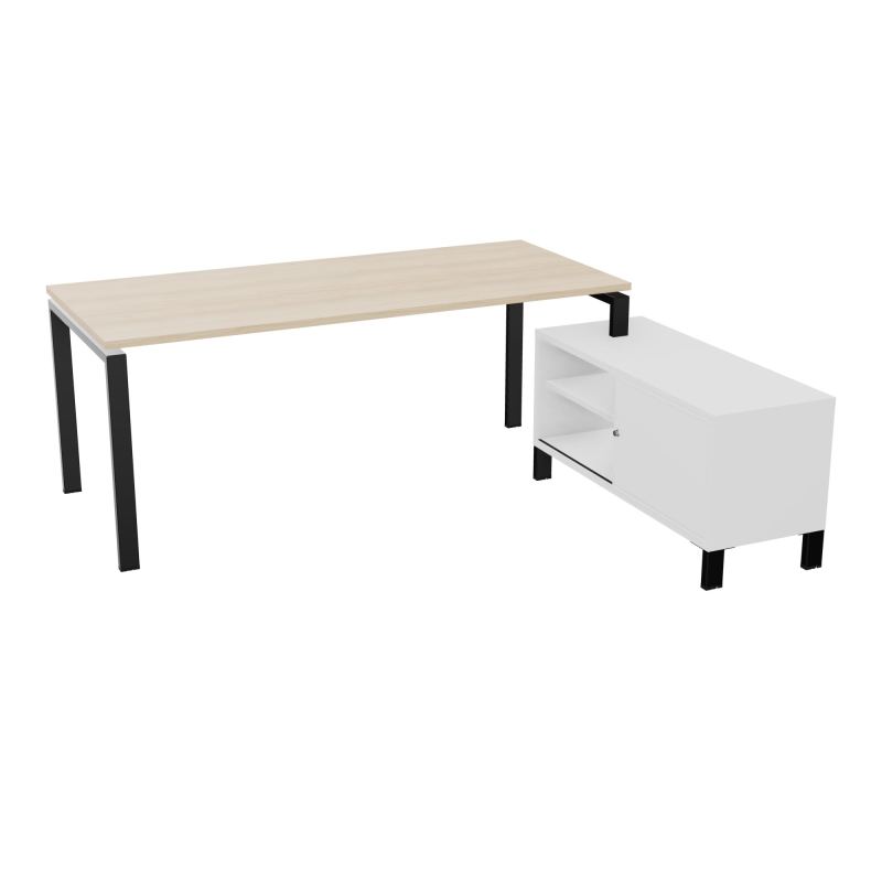 RIO BUREAU RECT. 198X168 PL 180X80 OBT + RET PORT A DROITE SIMPLE ACCES  RZ SG MG