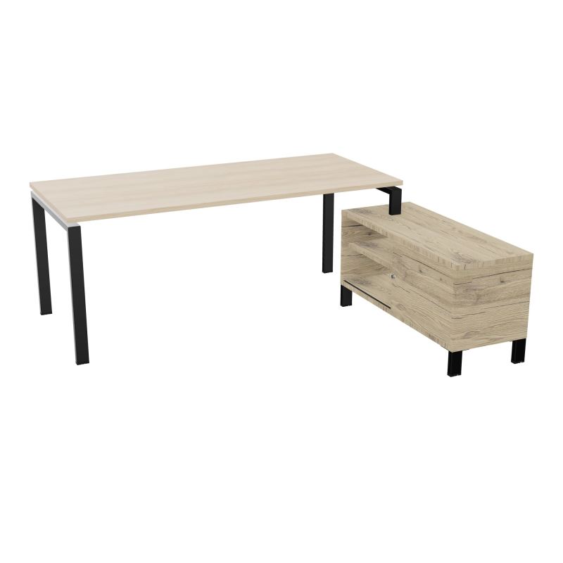 RIO BUREAU RECT. 198X168 PL 180X80 OBT + RET PORT A DROITE SIMPLE ACCES  RZ SG R3
