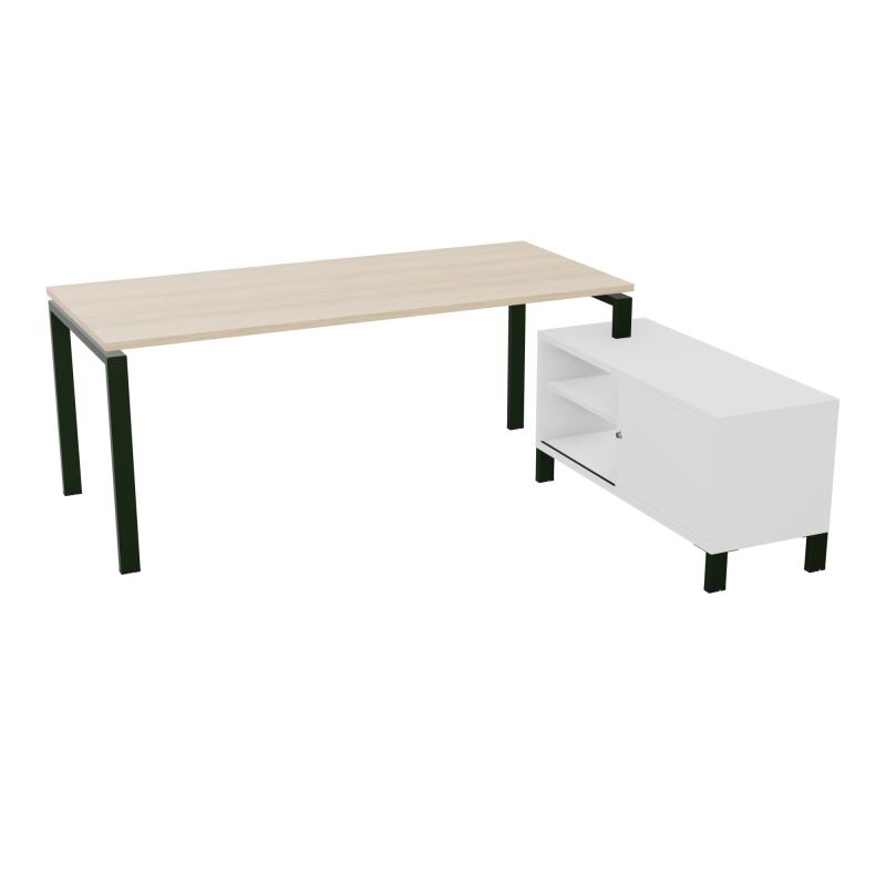 RIO BUREAU RECT. 198X168 PL 180X80 OBT + RET PORT A DROITE SIMPLE ACCES  RZ ST MG