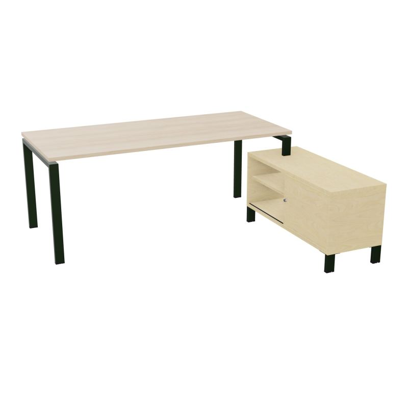 RIO BUREAU RECT. 198X168 PL 180X80 OBT + RET PORT A DROITE SIMPLE ACCES  RZ ST N8
