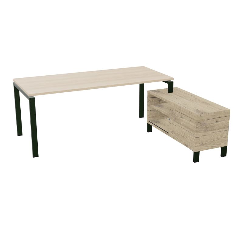 RIO BUREAU RECT. 198X168 PL 180X80 OBT + RET PORT A DROITE SIMPLE ACCES  RZ ST R3